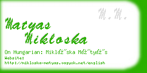 matyas mikloska business card